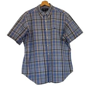 Ralph Lauren Classic Fit Plaid Short Sleeve Button Down Shirt Men's XXL Preppy
